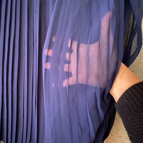 Max Studio Royal Blue Pleated Blouse - Picture 8 of 9